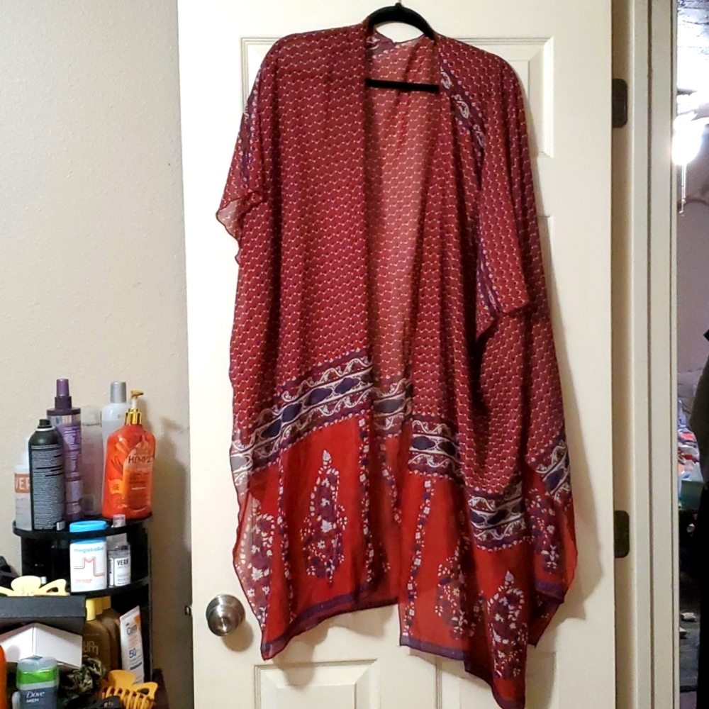 Flowy bohemian style cover up
